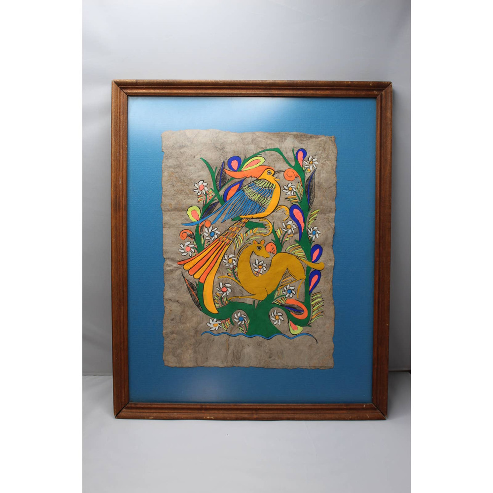 Mexican Amate bark paper art painting psychedelia - Picture 2 of 6